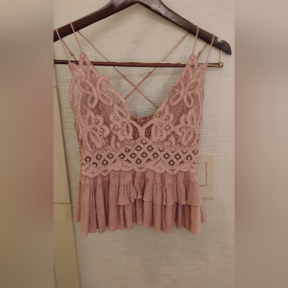 Free People Fp One Adella Women's Pink Top Sz L